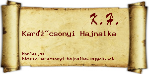 Karácsonyi Hajnalka névjegykártya