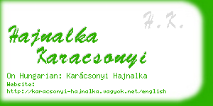 hajnalka karacsonyi business card