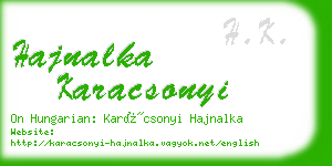 hajnalka karacsonyi business card